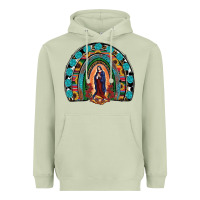 Matcha Lady Of Guadalupe Rainbow Heavyweight Hoodie - RanaPortraitStore