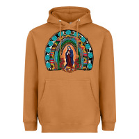 Meerkat Lady Of Guadalupe Rainbow Heavyweight Hoodie - RanaPortraitStore