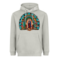 Moon Dust Lady Of Guadalupe Rainbow Heavyweight Hoodie - RanaPortraitStore
