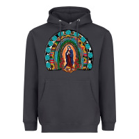 Smoke Lady Of Guadalupe Rainbow Heavyweight Hoodie - RanaPortraitStore