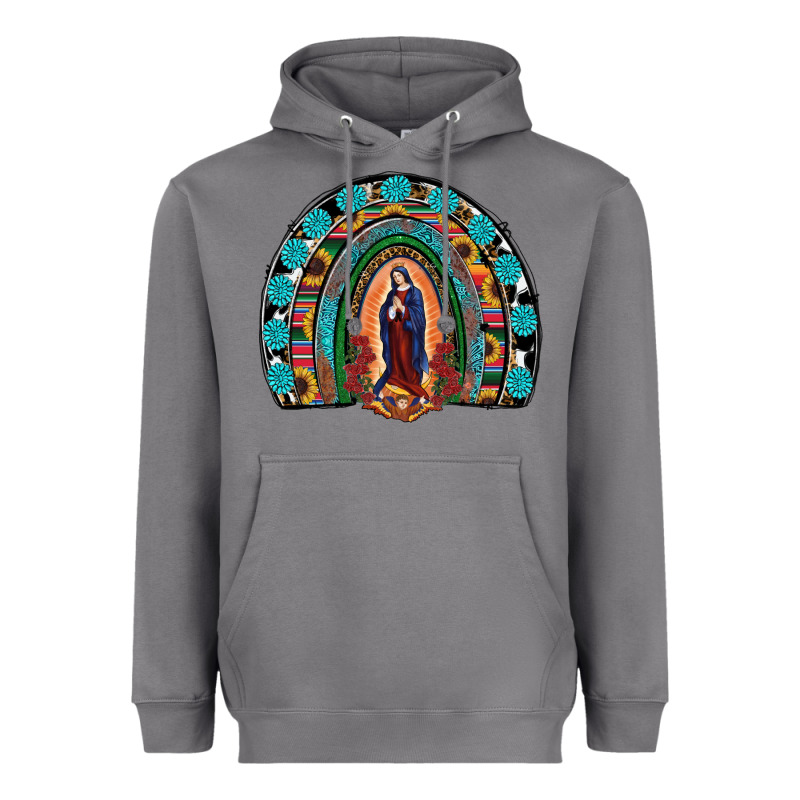 Lady Of Guadalupe Rainbow Heavyweight Hoodie by RanaPortraitStore | Teevron