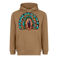 Toasted Coconut Lady Of Guadalupe Rainbow Heavyweight Hoodie - RanaPortraitStore