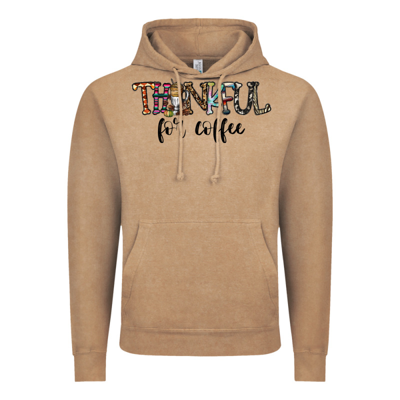 Thankful For Coffee Vintage Hoodie by CowhideDigitalArt | Teevron