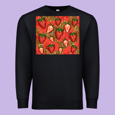 Strawberries Premium Sweatshirt Designed By Jasminsmagicworld