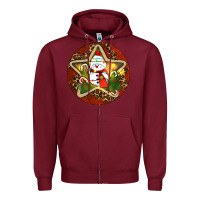 Burgundy Snowman Christmas Zipper Hoodie - RanaPortraitStore