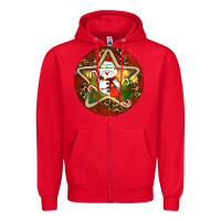 Red Snowman Christmas Zipper Hoodie - RanaPortraitStore