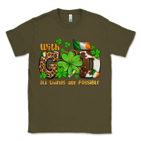 Army Green with god all things are possible Classic Tee - OliviaCreatesArt