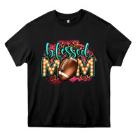 Black blessed american football mom lightbulb letters Heavy Core Tee - OliviaCreatesArt