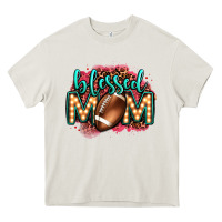 Cream blessed american football mom lightbulb letters Heavy Core Tee - OliviaCreatesArt