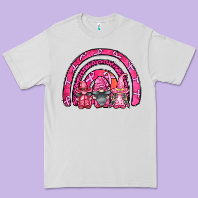 Breast Cancer Rainbow Gnomes Premium Tee Designed By Fadigitalartstudio