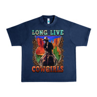 Navy long live cowgirls Urban Heavy Tee - FaDigitalArtStudio