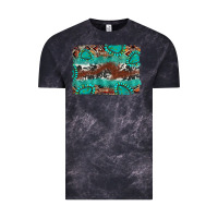 Cloud Black cowhide gemstone leather background Vintage Tee - FaDigitalArtStudio