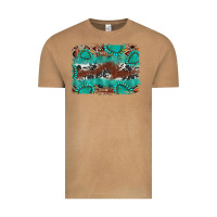 Vintage Camel cowhide gemstone leather background Vintage Tee - FaDigitalArtStudio