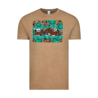 Vintage Coffee cowhide gemstone leather background Vintage Tee - FaDigitalArtStudio