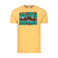 Vintage Mustard cowhide gemstone leather background Vintage Tee - FaDigitalArtStudio