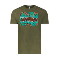Vintage Olive cowhide gemstone leather background Vintage Tee - FaDigitalArtStudio