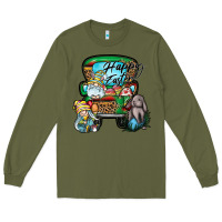Army Green Happy Easter Long Sleeve Tee - CowhideDigitalArt