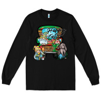 Black Happy Easter Long Sleeve Tee - CowhideDigitalArt