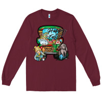 Burgundy Happy Easter Long Sleeve Tee - CowhideDigitalArt