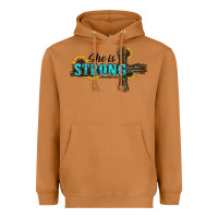 Meerkat She Is Strong Western Cross Heavyweight Hoodie - RanaPortraitStore