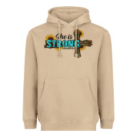 Mushroom She Is Strong Western Cross Heavyweight Hoodie - RanaPortraitStore