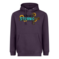 Plum She Is Strong Western Cross Heavyweight Hoodie - RanaPortraitStore