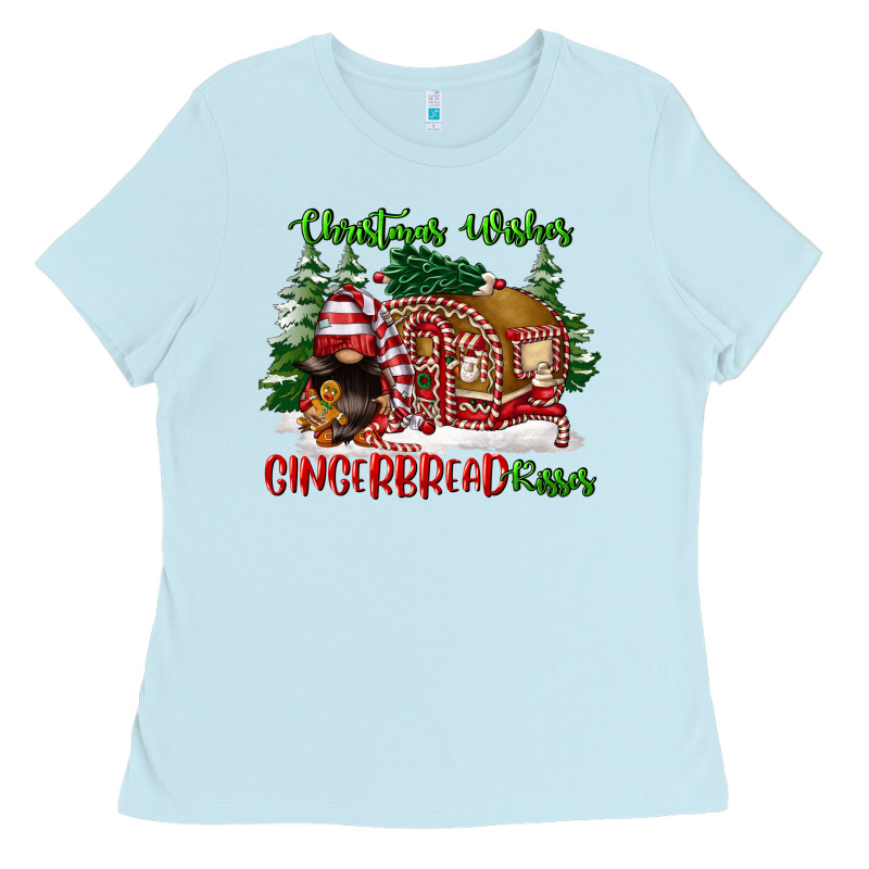 Christmas Wishes Gingerbread Kisses Ladies Tee by FaDigitalArtStudio | Teevron
