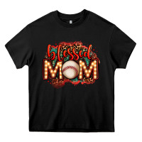 Black blessed baseball mom lightbulb letters Heavy Core Tee - OliviaCreatesArt