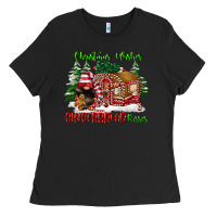 Black christmas wishes gingerbread kisses Ladies Tee - FaDigitalArtStudio