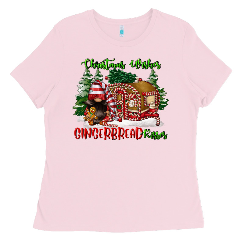 Christmas Wishes Gingerbread Kisses Ladies Tee by FaDigitalArtStudio | Teevron