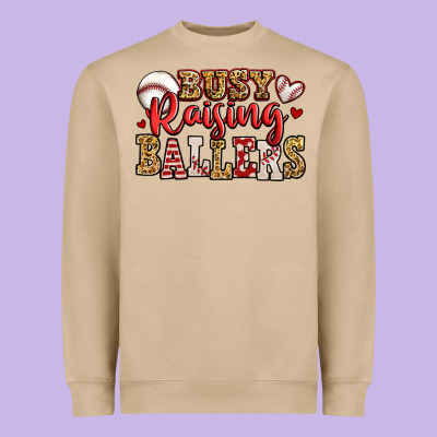 Busy Raising Ballers Baseball Heavyweight Sweatshirt Designed By Jasminsmagicworld