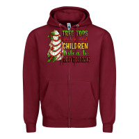Burgundy Tree tops glisten and children listen to nothing Zipper Hoodie - RanaPortraitStore