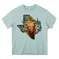 Arona texas map highland cow Heavy Core Tee - Jasminsmagicworld