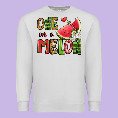 One In A Melon Watermelon Premium Sweatshirt Designed By Jasminsmagicworld