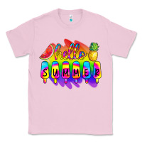 Bubblegum Pink Hello Summer Tie Dye Classic Tee - CowCowDesign