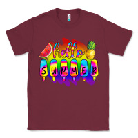 Burgundy Hello Summer Tie Dye Classic Tee - CowCowDesign