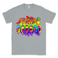 Heather Grey Hello Summer Tie Dye Classic Tee - CowCowDesign