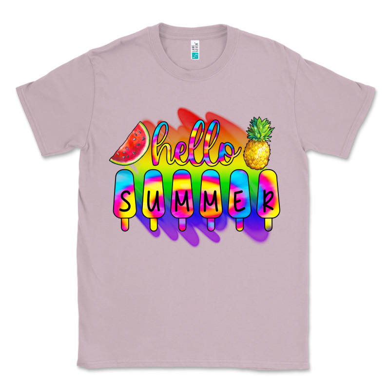 Hello Summer Tie Dye Classic Tee by CowCowDesign | Teevron