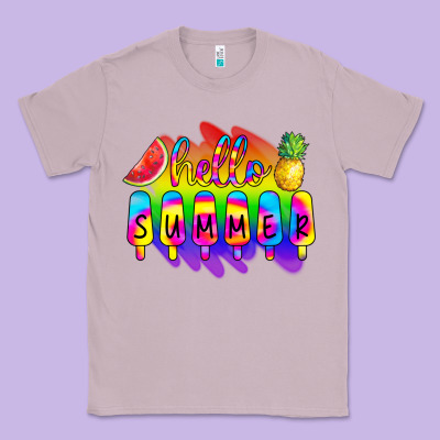 Hello Summer Tie Dye Classic Tee Designed By Cowcowdesign