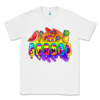 White Hello Summer Tie Dye Classic Tee - CowCowDesign