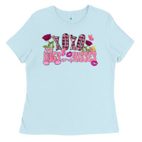 Baby Blue Xoxo Hugs And Kisses Valentine's Day Ladies Tee - FaDigitalArtStudio
