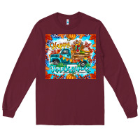 Burgundy happy thanksgiving Long Sleeve Tee - CowhideDigitalArt