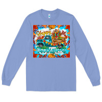 Colony Blue happy thanksgiving Long Sleeve Tee - CowhideDigitalArt