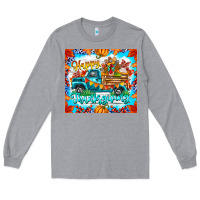 Heather Grey happy thanksgiving Long Sleeve Tee - CowhideDigitalArt