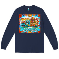 Navy happy thanksgiving Long Sleeve Tee - CowhideDigitalArt
