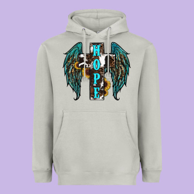 Western Wings Cross Hope Heavyweight Hoodie Designed By Ranaportraitstore