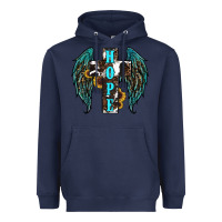 Navy Western Wings Cross Hope Heavyweight Hoodie - RanaPortraitStore