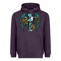 Plum Western Wings Cross Hope Heavyweight Hoodie - RanaPortraitStore