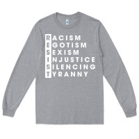 Heather Grey resist   political resistance Long Sleeve Tee - baoMotion
