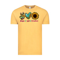 Vintage Mustard Peace Love Sunshine Vintage Tee - RanaPortraitStore
